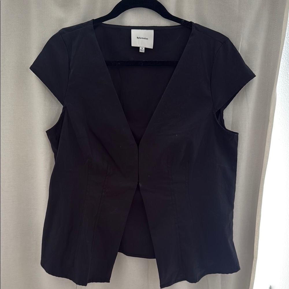 Reformation Charcoal V-Neck Top